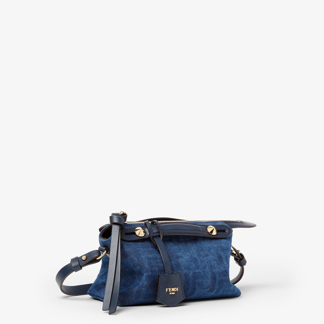 FENDI By The Way Soft Mini Blue FF denim flocked mini-bag - Image 5